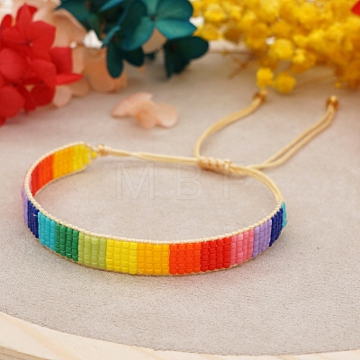 Friendship Loom Pattern Miyuki Seed Beads Bracelets for Women BJEW-Z013-49-1