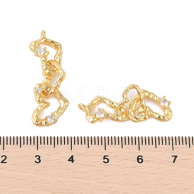 Brass Micro Pave Clear Cubic Zirconia Pendants KK-B111-03G-1