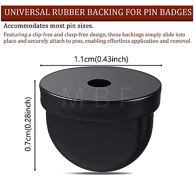 120Pcs Rubber Pin Backs FIND-YW0011-58-1