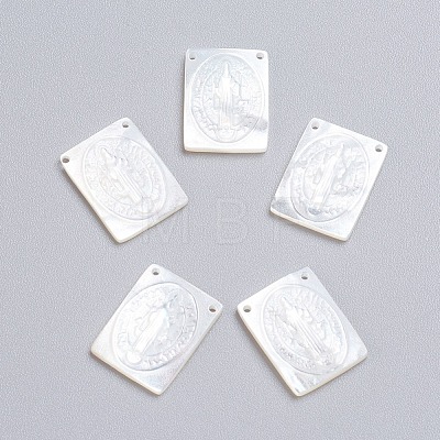 Natural White Shell Mother of Pearl Shell Pendants SSHEL-I024-07-1