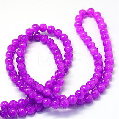 Baking Painted Imitation Jade Glass Round Bead Strands DGLA-Q021-10mm-27-1