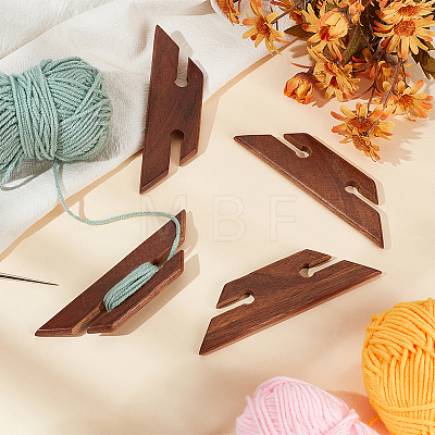 BENECREAT 4Pcs Wood Knitting Loom Shuttles TOOL-BC0002-61-1