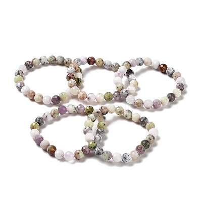 Natural African Opal Beaded Stretch Bracelets BJEW-K233-01B-01-1