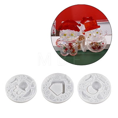 Christmas Theme Snowman/Gingerbread Man/House DIY Silicone Quicksand Molds SIMO-PW0017-12C-1