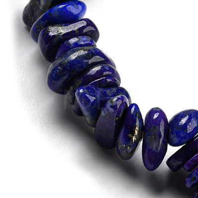 Natural Lapis Lazuli Chip Beaded Stretch Bracelet G-H294-01B-03B-1