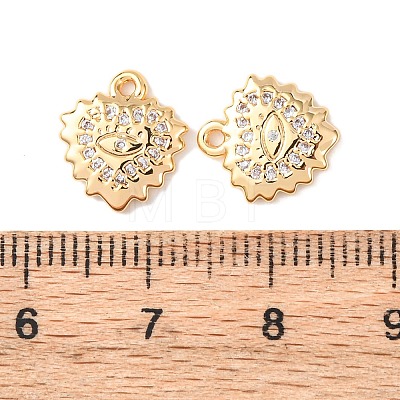 Brass Micro Pave Cubic Zirconia Pendants KK-A284-03G-1