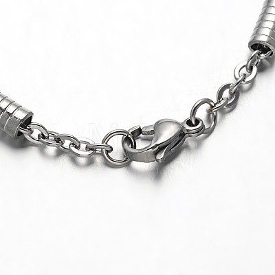 304 Stainless Steel Cable Chain Bracelets BJEW-M125-02P-1