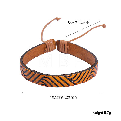 Tribal Print Imitation Leather Cord Braided Bracelets WG61E64-01-1