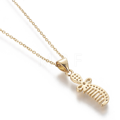 Brass Pendant Necklaces NJEW-I230-17-1