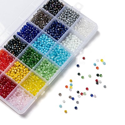 18 Colors Electroplate Glass Beads EGLA-X0006-03B-4mm-1