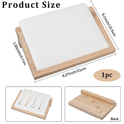 Wooden Slant Back Necklace Organizer Jewelry Display Stands AJEW-WH20033-046A-1