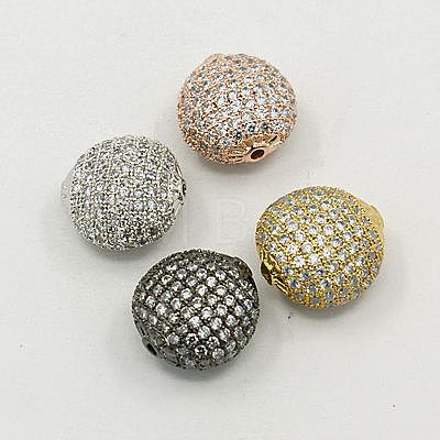 Brass Cubic Zirconia Beads ZIRC-F001-50-1