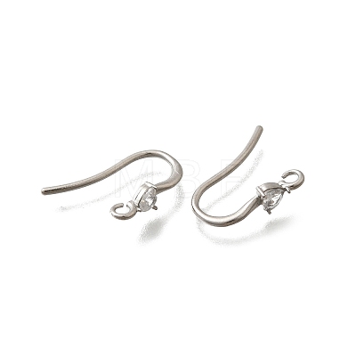 304 Stainless Steel Rhinestone Earring Hooks STAS-D310-01P-03-1