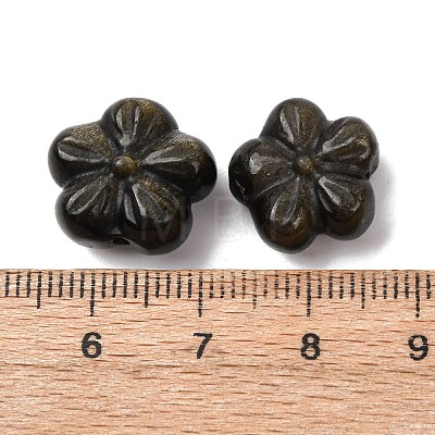 Natural Golden Sheen Obsidian Carved Beads G-A310-04B-1