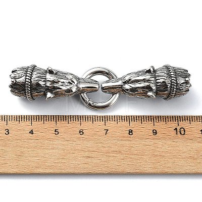 Tibetan Style 304 Stainless Steel Spring Gate Rings FIND-Z046-03AS-03-1