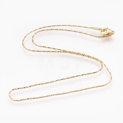 304 Stainless Steel Coreana Chain Necklaces NJEW-G313-22G-1