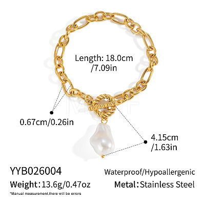 Imitation Baroque Keshi Pearl Teardrop Charm Bracelets OV1022-2-1