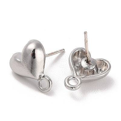 Silver Alloy Stud Earring Findings EJEW-H108-01F-S-1
