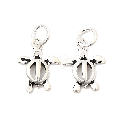 Ocean 925 Sterling Silver Hollow Turtle Charms STER-K188-13AS-1