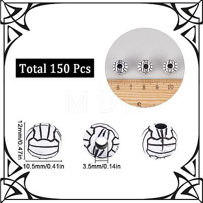 150Pcs Craft Style Acrylic Beads MACR-SC0002-20-1
