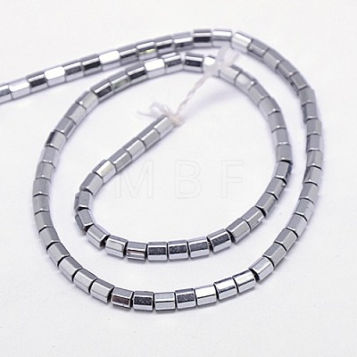 Electroplate Non-magnetic Synthetic Hematite Beads Strands G-J166-3x3mm-06-1