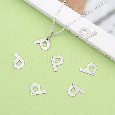 Tarnish Resistant 304 Stainless Steel Letter Charms LS-STAS-O072-P-1