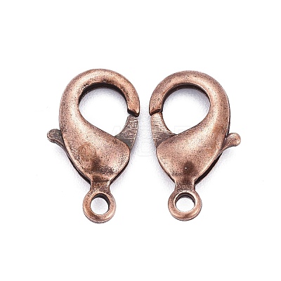 Red Copper Brass Lobster Claw Clasps X-KK-903-R-NF-1