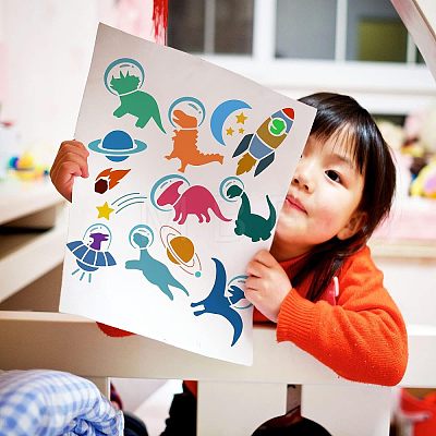 Large Plastic Reusable Drawing Painting Stencils Templates DIY-WH0172-673-1