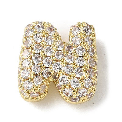 Brass Micro Pave Cubic Zirconia Beads LS-KK-P290-61G-N-1