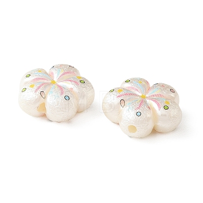 Printed Opaque Acrylic Beads OACR-B054-01J-1