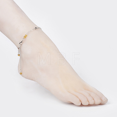 Natural Gemstone Anklets AJEW-AN00224-1