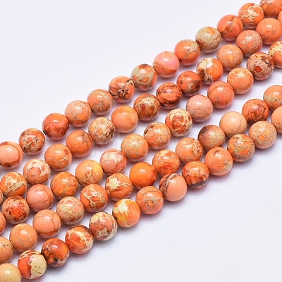 Natural Imperial Jasper Beads Strands G-A175B-8mm-07-1