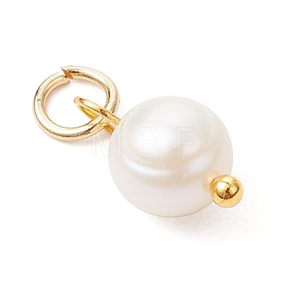 3Pcs 3 Colors Natural Cultured Freshwater Pearl Two Sides Polished Charms PALLOY-JF04036-1