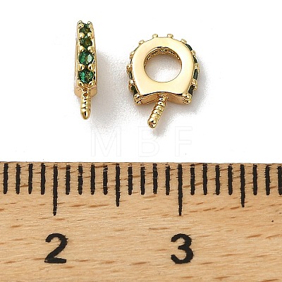 Horse Shoes Rack Plating Brass Micro Pave Cubic Zirconia Pendant Bails KK-S397-07C-1