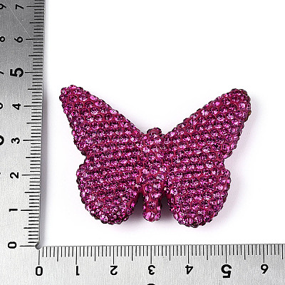 Butterfly Shaped Handmade Polymer Clay Rhinestone Beads CLAY-T023-23A-1