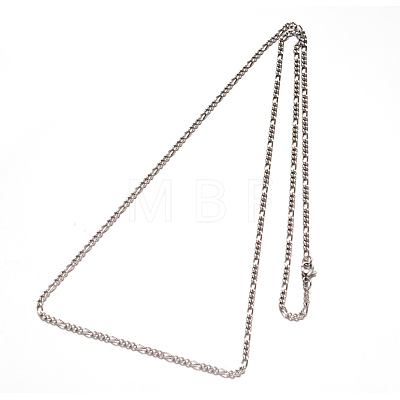 304 Stainless Steel Figaro Chains Necklaces NJEW-G310-02P-1