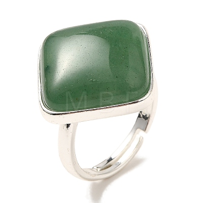 Natural Green Aventurine Adjustable Rings RJEW-H240-01S-07-1