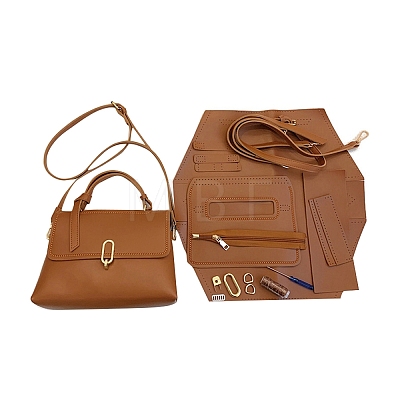 DIY PU Leather Rectangle Crossbody Lady Bag Making Sets PW-WG12209-05-1