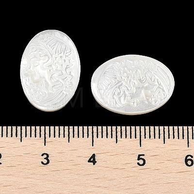 Natural White Shell Carved Cabochons SSHEL-I026-02A-03-1