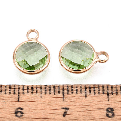 Golden Tone Brass Glass Charms X-GLAA-ZX008-24K-G-1