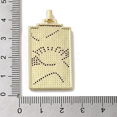 Brass Micro Pave Cubic Zirconia Pendants with Enamel KK-H458-06G-01-1