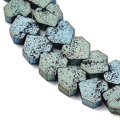 Electroplated Natural Lava Rock Beads Strands G-K388-04B-03-1