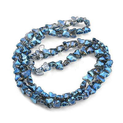 Half Plated Electroplate Transparent Glass Beads Strands EGLA-G037-11A-HP01-1