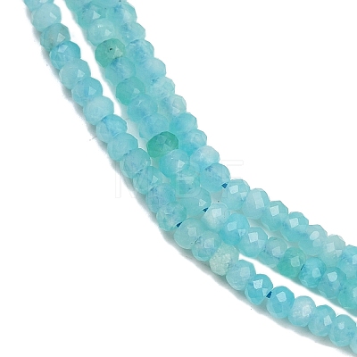 Faceted Rondelle Natural Amazonite Bead Strands G-F289-06-1