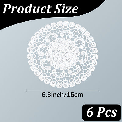 Flower Polyester Embroidery Lace Coasters AJEW-CN0007-46A-1