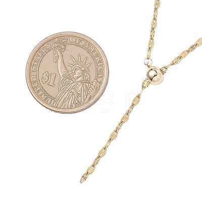 2MM Adjustable 304 Stainless Steel Textured Dapped Chain Lariat Necklaces NJEW-JN05858-1