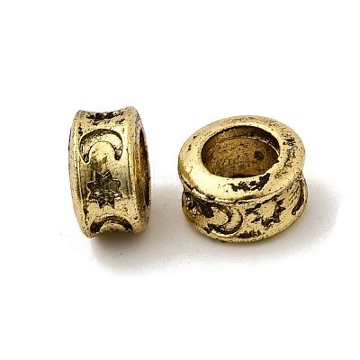 Rack Plating Tibetan Style Alloy Spacer Beads TIBE-WH0007-01AG-1