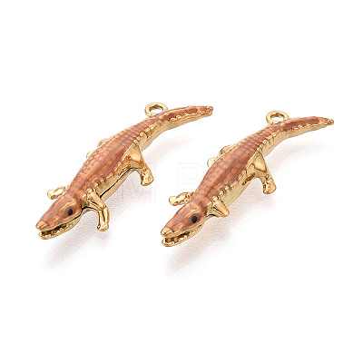 304 Stainless Steel Enamel Pendants STAS-N124-24G-1