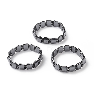 Fashionable Magnetic Synthetic Hematite Stretchy Bracelets BJEW-K007-04-1