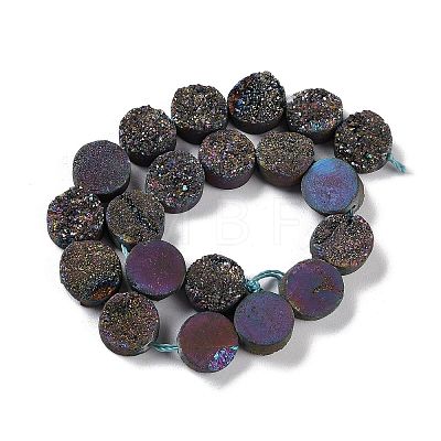 Electroplated Natural Druzy Agate Beads Strands G-M433-01F-1